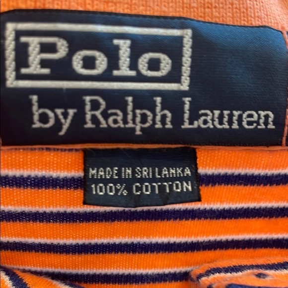 Polo by Ralph Lauren Orange and Black Polo Shirt Size Large - Picture 6 of 7